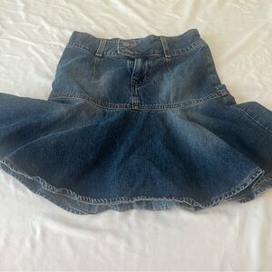 Stylish Blue Denim Kids Skirt with ruffed detail